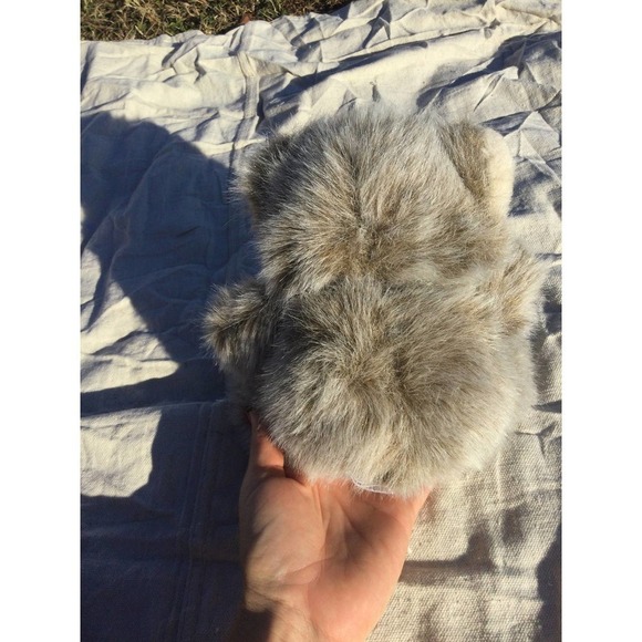 Vintage smile bear 7” 7 in stuffed animal grey gray cream 1991 90s - Picture 3 of 12